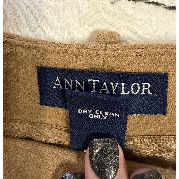 Ann Taylor | Stretch Wool-Blend Pants Trousers Office Work Wear Tan Camel - sz 2 - Picture 4 of 6